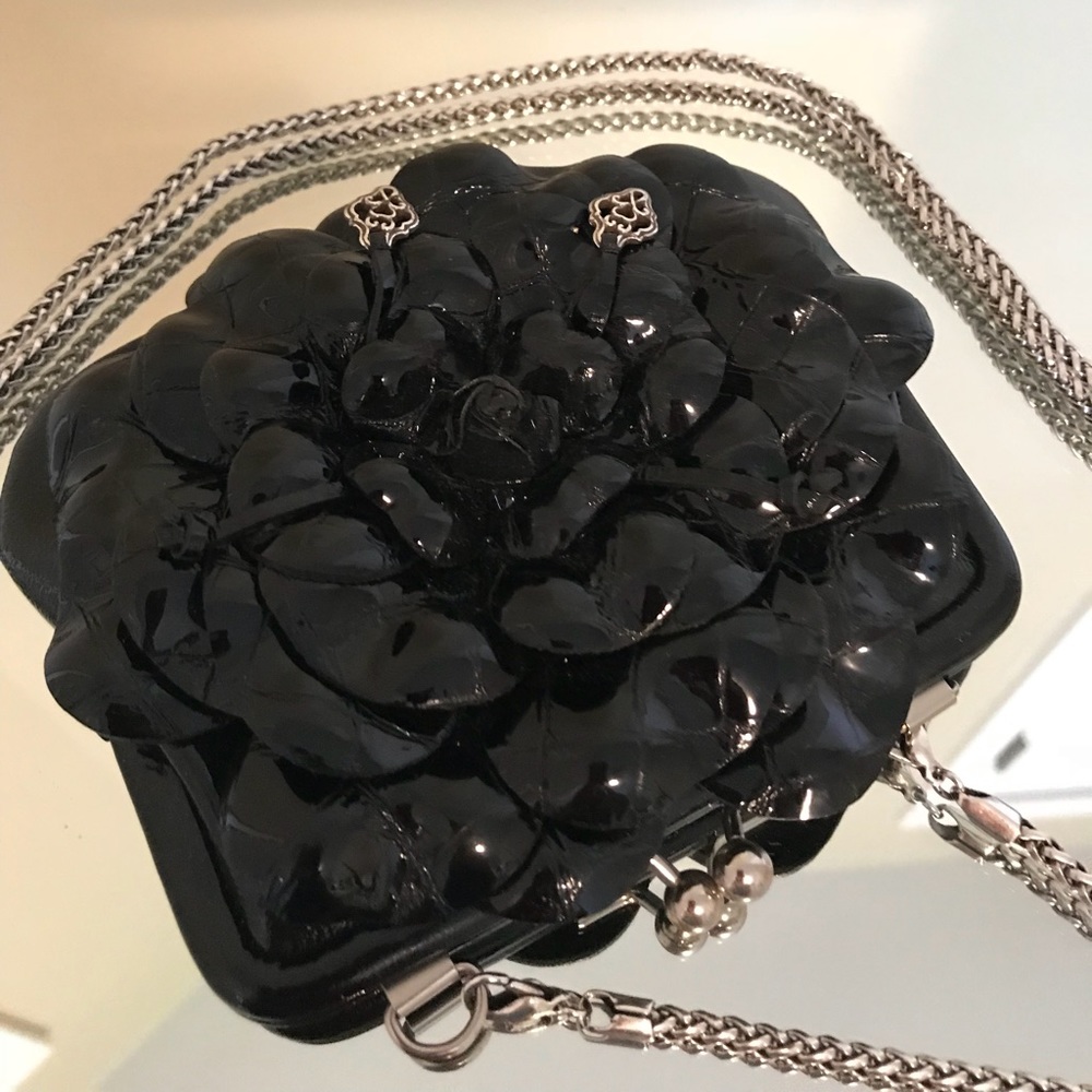 Brighton black patent purse w/ chain strap
